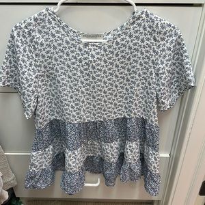 SUPER CUTE FLORAL PEPLUM SHIRT